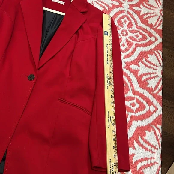 Coldwater Creek red blazer suit jacket lined Size 20 office work party preppy - Picture 7 of 17